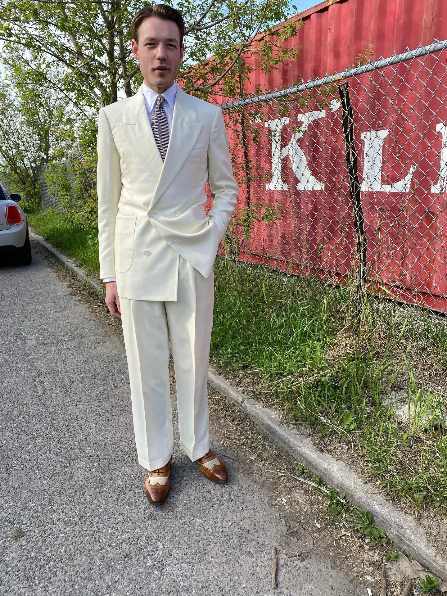 Continuing our daily post of wool garments we’ve made in the shop for #woolmonth this one is of @branmoe in @foxbrothers1772 wool flannel. 
Did you know that the scale seen on the surface of wool under a microscope means that it can be felted
