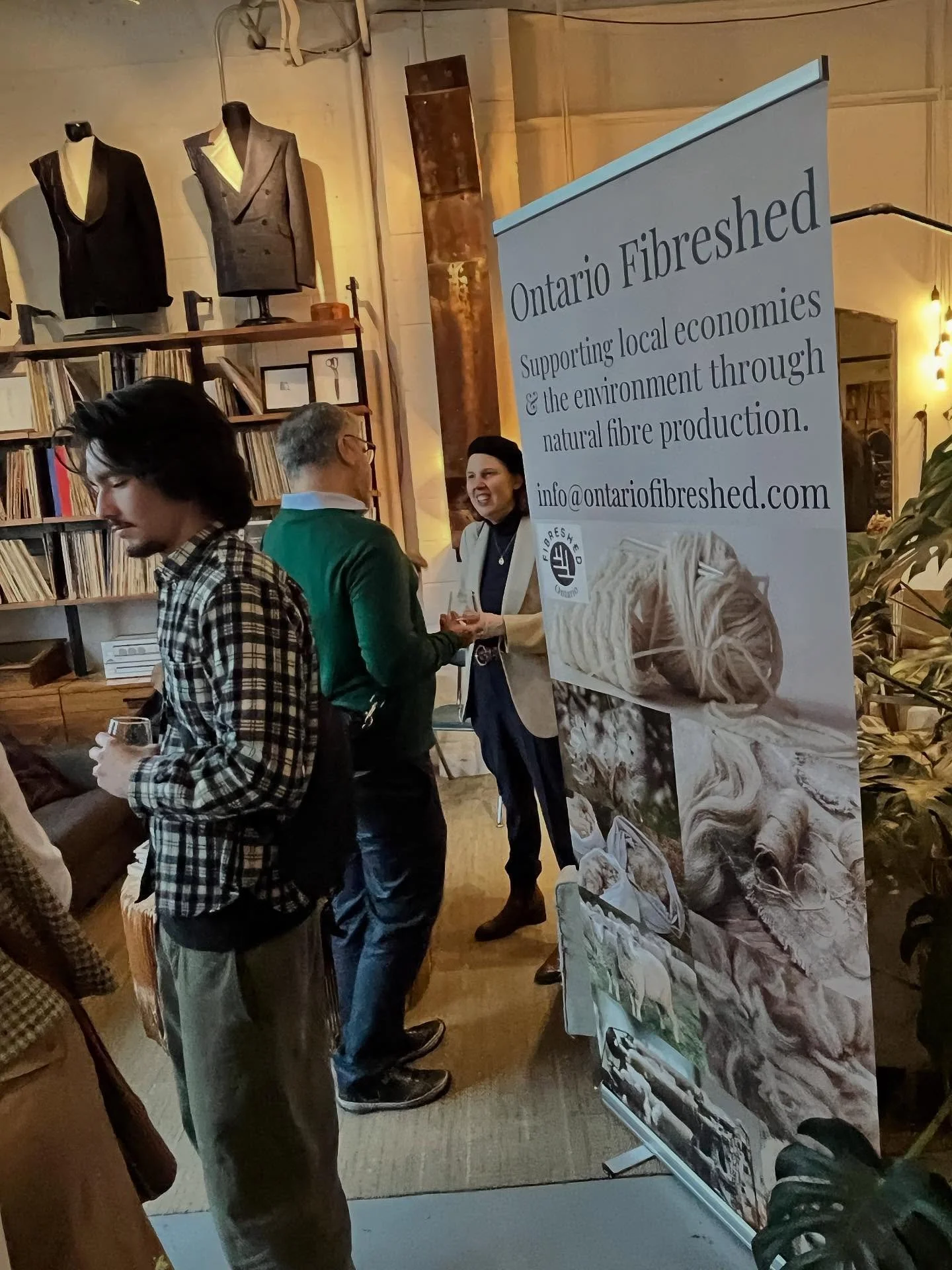 We where honoured to host a gathering of @ontariofibreshed members at the shop yesterday. Part of our celebration of #woolmonth Let’s make more use of our local resources. 
#wool #woolmonth #fibreshed #sheep #tailorshop #farmers #weavers #spin