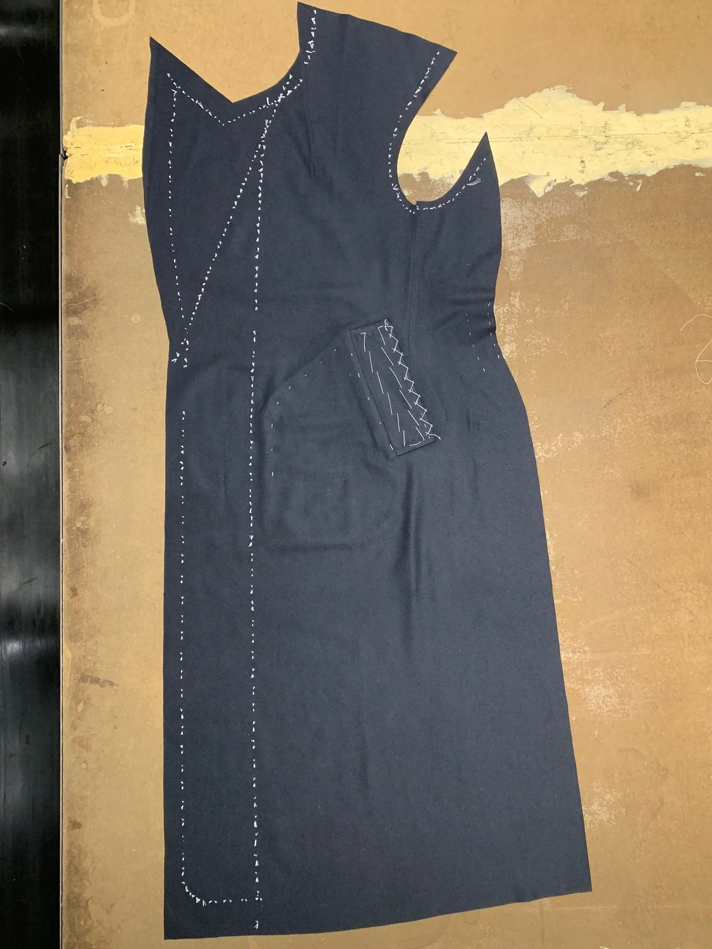 Some pictures from Tom&rsquo;s overcoat he is currently working on.
Construction is pretty similar to what we do on a suit jacket, but a little more additional work goes into an overcoat.
Check out our latest blog post if you&rsquo;d like to learn mo