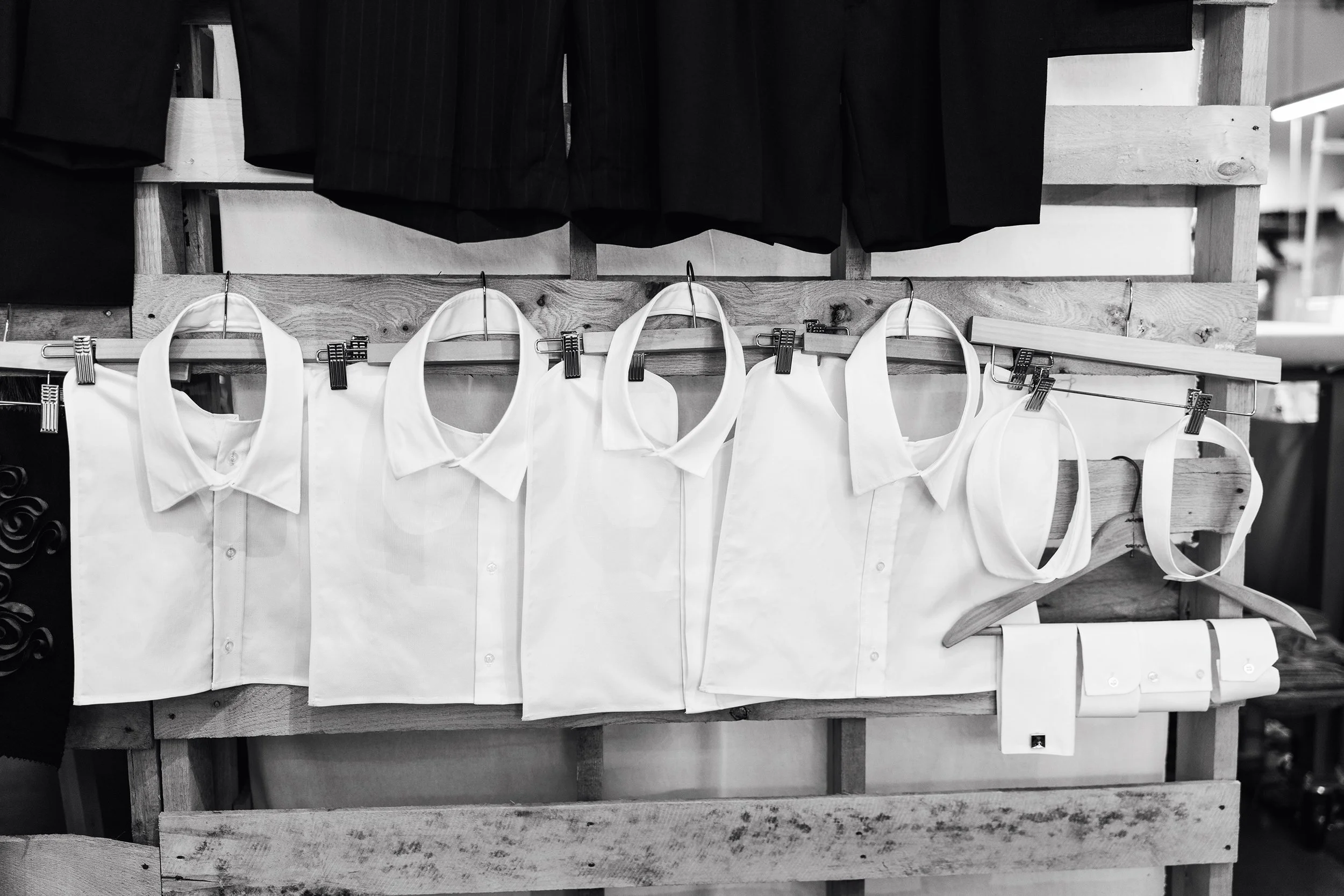 Bespoke shirt detail samples at Philip Sparks Tailored Goods