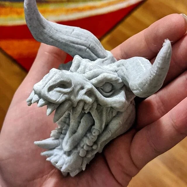 SLA's great, FDM is too
Nothing like a Tarrasque,
To say I love you!

This awesome sculpt of a #tarrasque by @artisan_guild_p is currently printing on our Prusa! He was a bit too big to print on our Form without serious amounts of resin use ($$$$), a