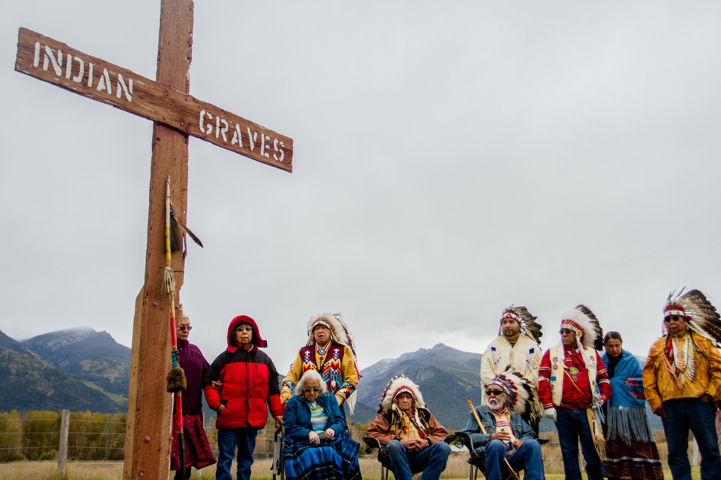 The Salish retrace the 55-mile journey their ancestors took when the Salish were removed from their homeland and forced onto the Flathead Reservation. The final destination was a mass grave for Indians behind a church. This walk was not a celebratio