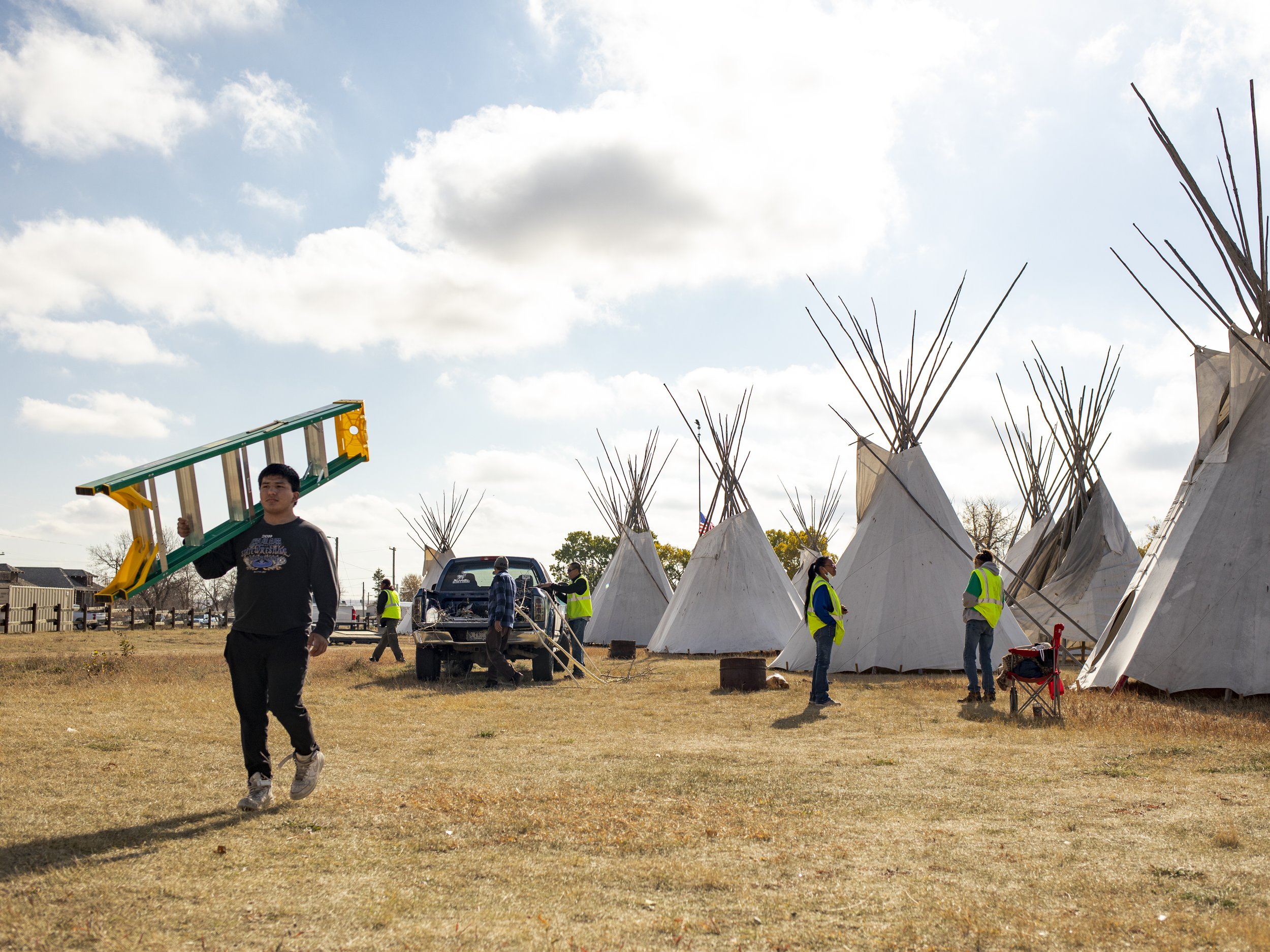  Members of the Blackfeet Nation erected tepees to pay tribute to Chief Old Person during&nbsp;a four-day period of mourning. 