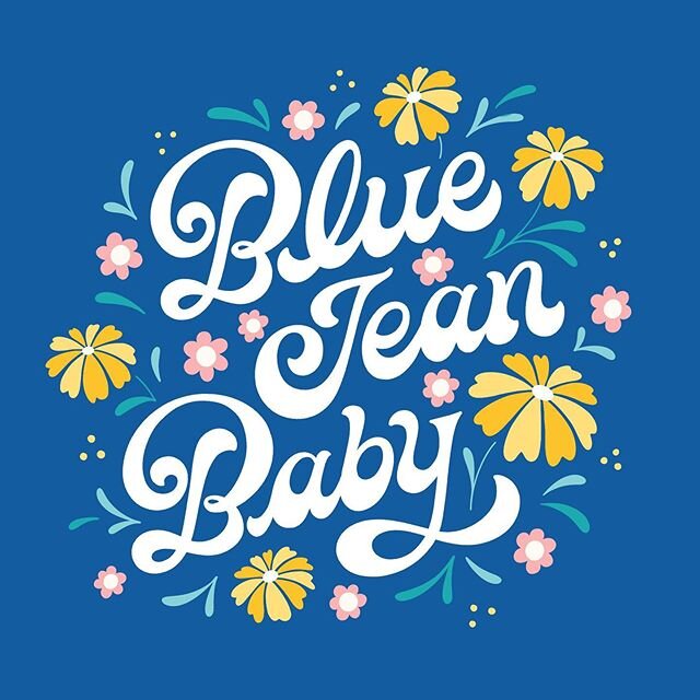 I know I&rsquo;m in full summer mode when I start playing this song on repeat. 🌞 If you need a little Blue Jean Baby in your home, I&rsquo;ve got this print listed in my @society6 shop and its on super sale this week! Check out the link in my bio to