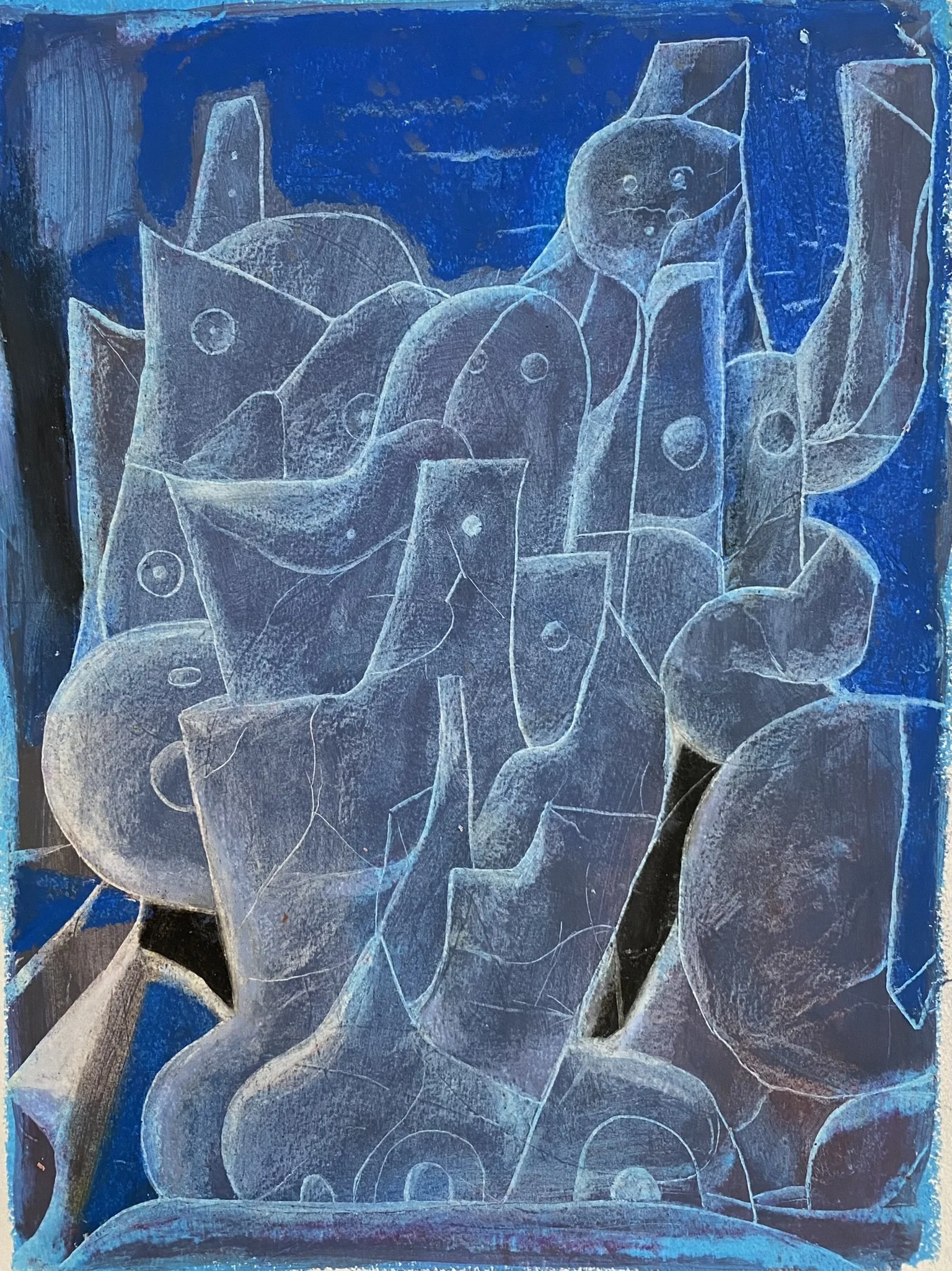 Formation, oil pastel on paper, 9x12, 2022