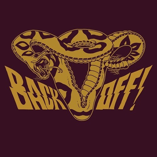 New badass shirts designed by @heymikevance hot off the press! All proceeds to support Planned Parenthood. Be the first to get one tonight @oxbowbrewingcompany #backoff #supportplannedparenthood #womensrights #reproductiverights