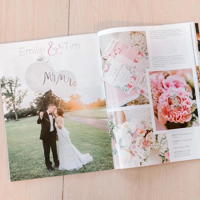 So excited to see my brother @tmclister15 &amp; @emilieann522&rsquo;s wedding featured in the current issue of @virginiabridemagazine! Go get a copy and checkout all of the gorgeous weddings!💕
Photography: @photographydujour Florals: @petalsandhedge