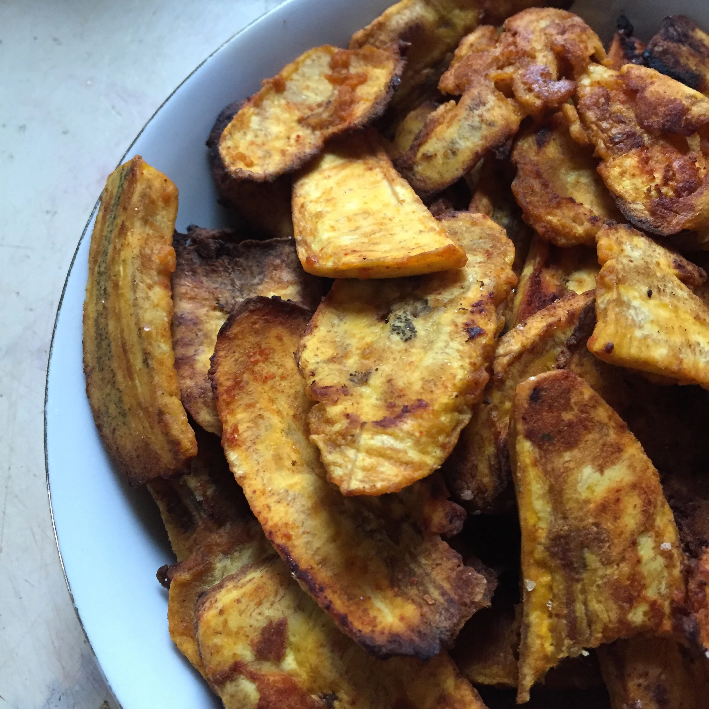 Oven Roasted Plantain Chips