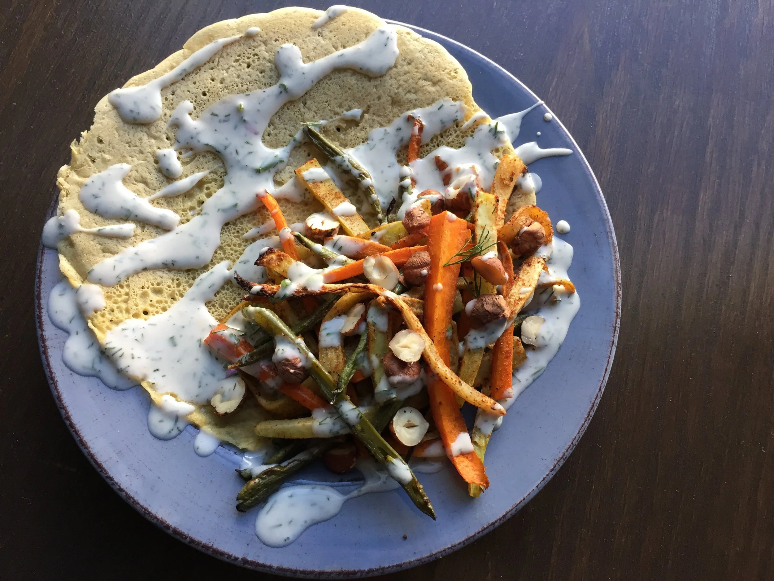 Greek Vegetables with 3-ingredient Flatbread