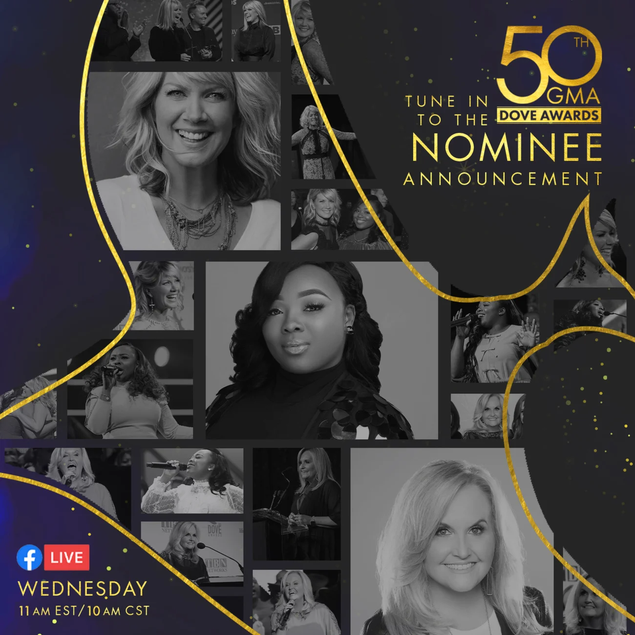 Grant, Carr and Peck announce nominees for the 50th Annual GMA Dove Awards, August 15