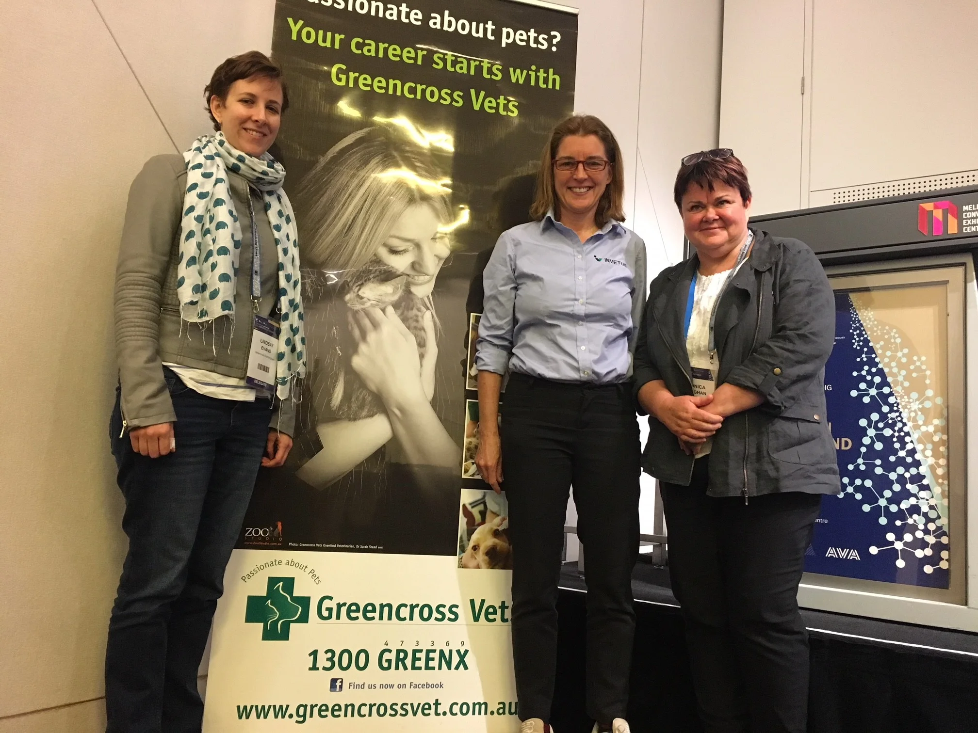 L-R: Lindsay Evans, Liz Evans, Veronica Monaghan