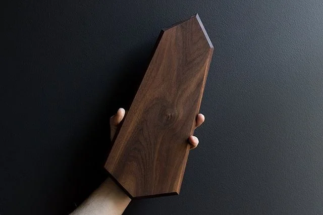 Geo Serving Board 01 - black walnut, one of a kind, handmade in Pennsylvania (and only 5 other styles from the geo board collection left- link in bio) // DM or email to purchase