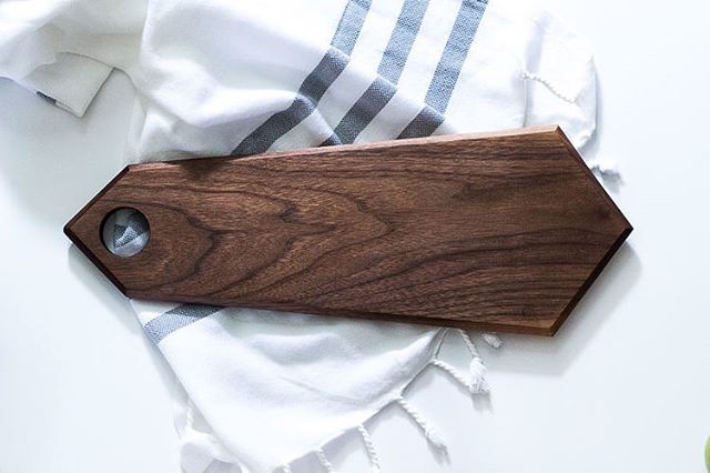 Geo Serving Board 02 - black walnut, one of a kind, handmade in Pennsylvania (and only a few other styles from the geo board collection left- link in bio) // DM or email to purchase