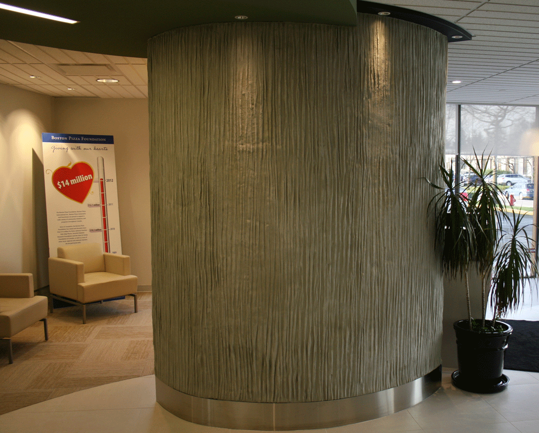 Reception wall side view