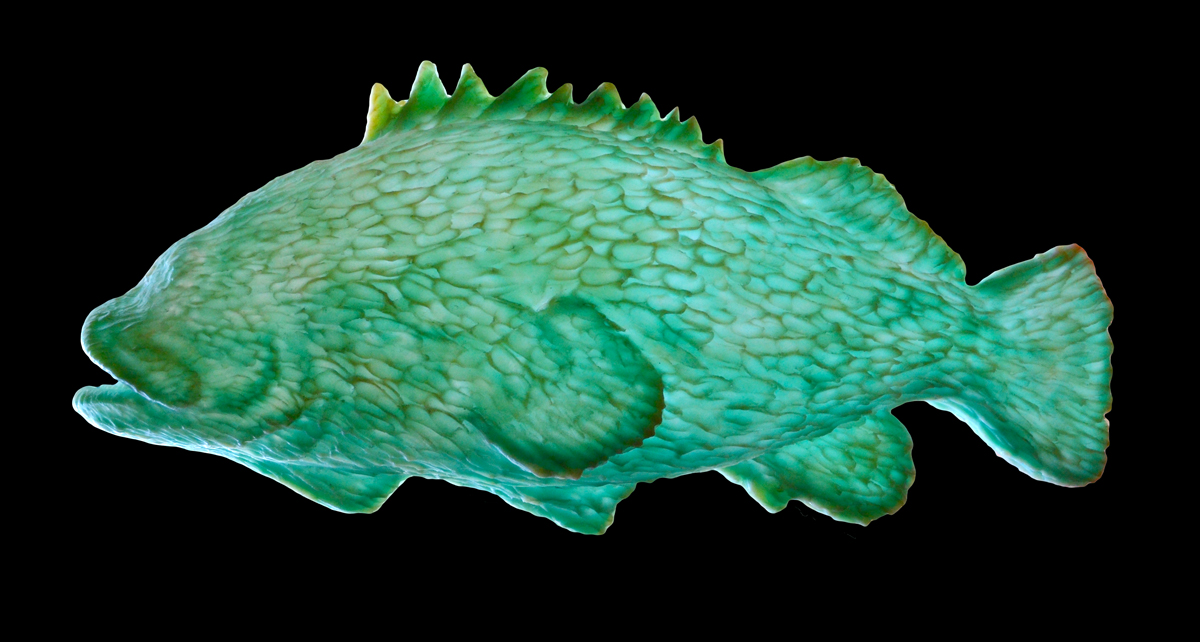 Translucent fish sculpture