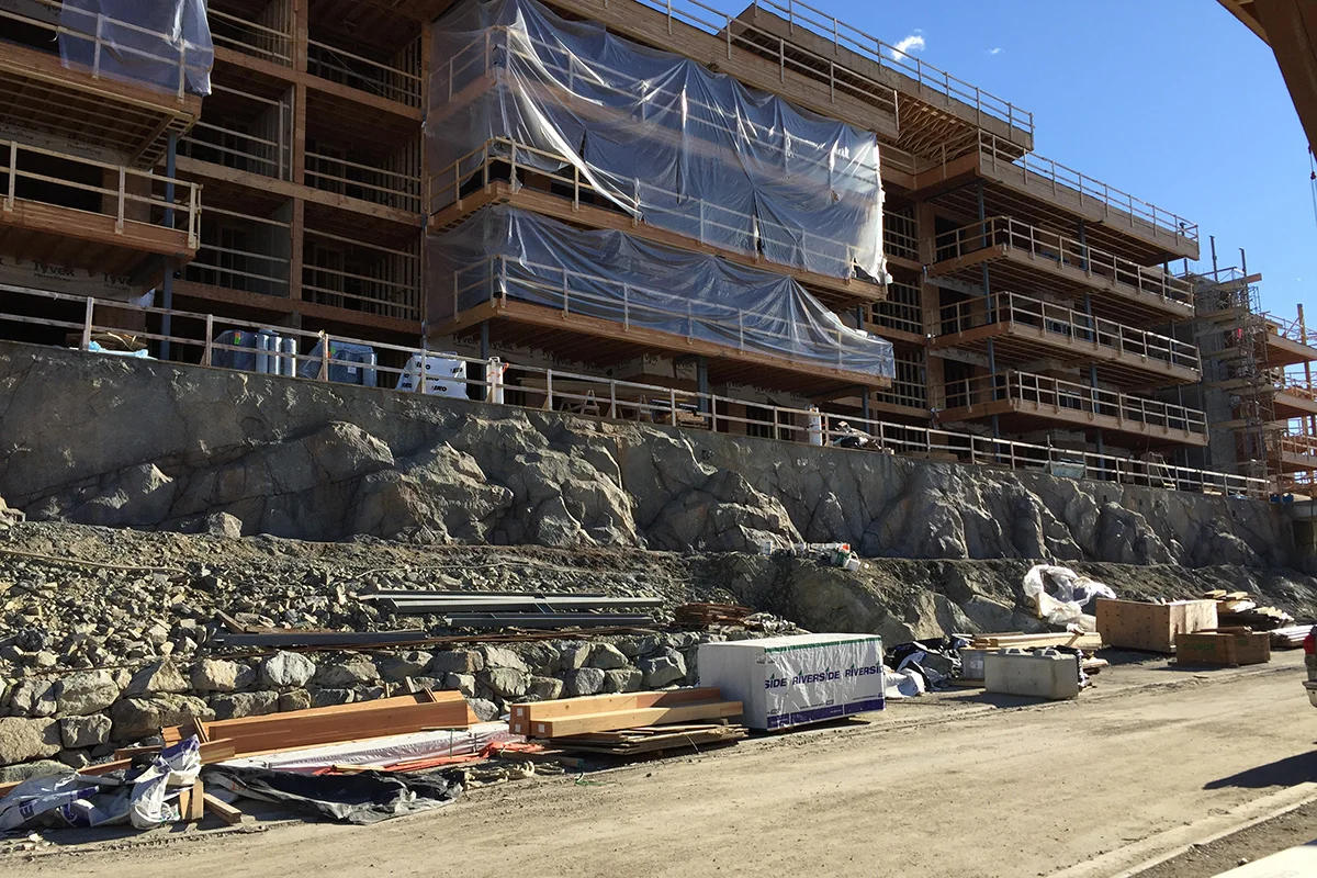 The After. A natural granite rock face