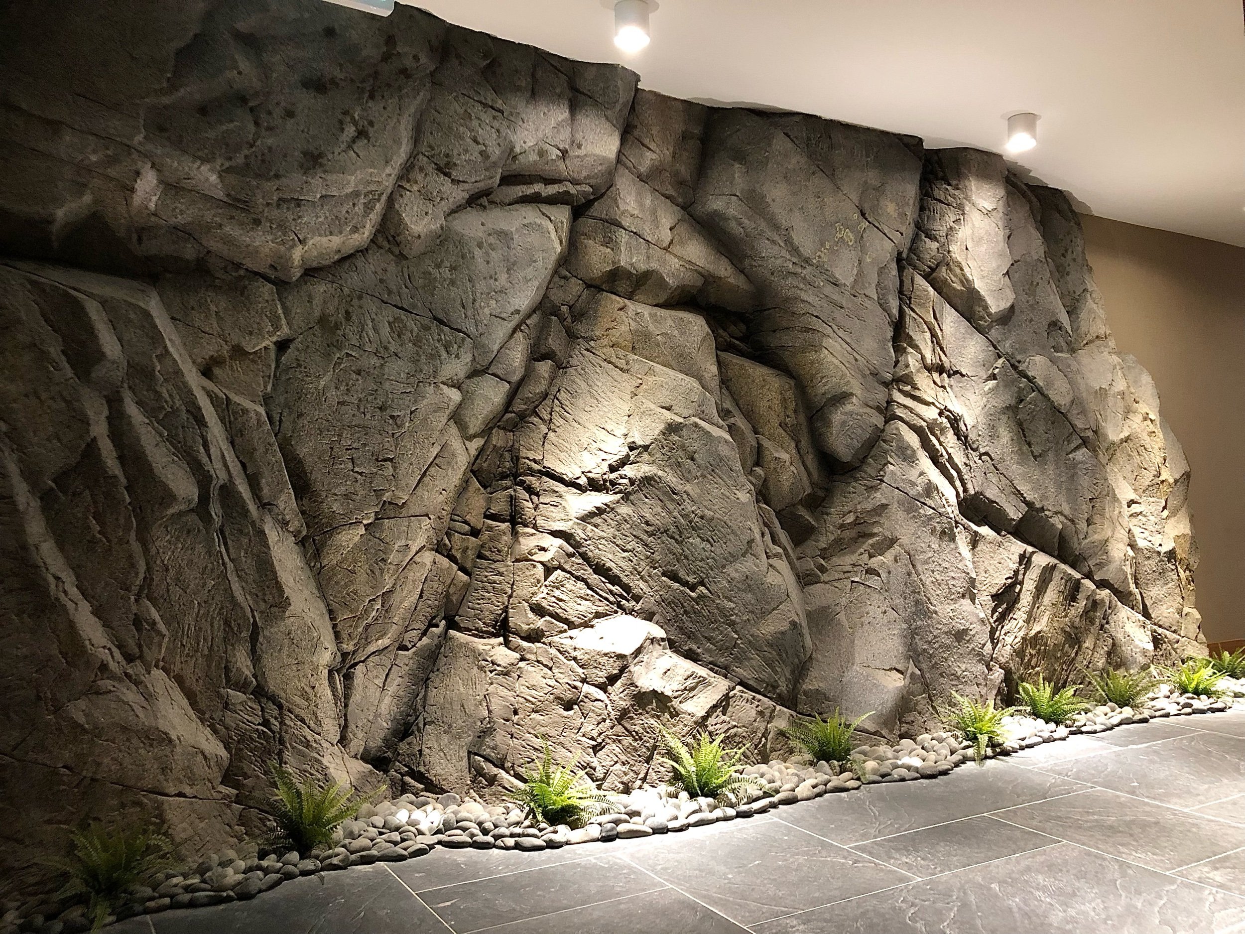 West Vancouver interior rock wall