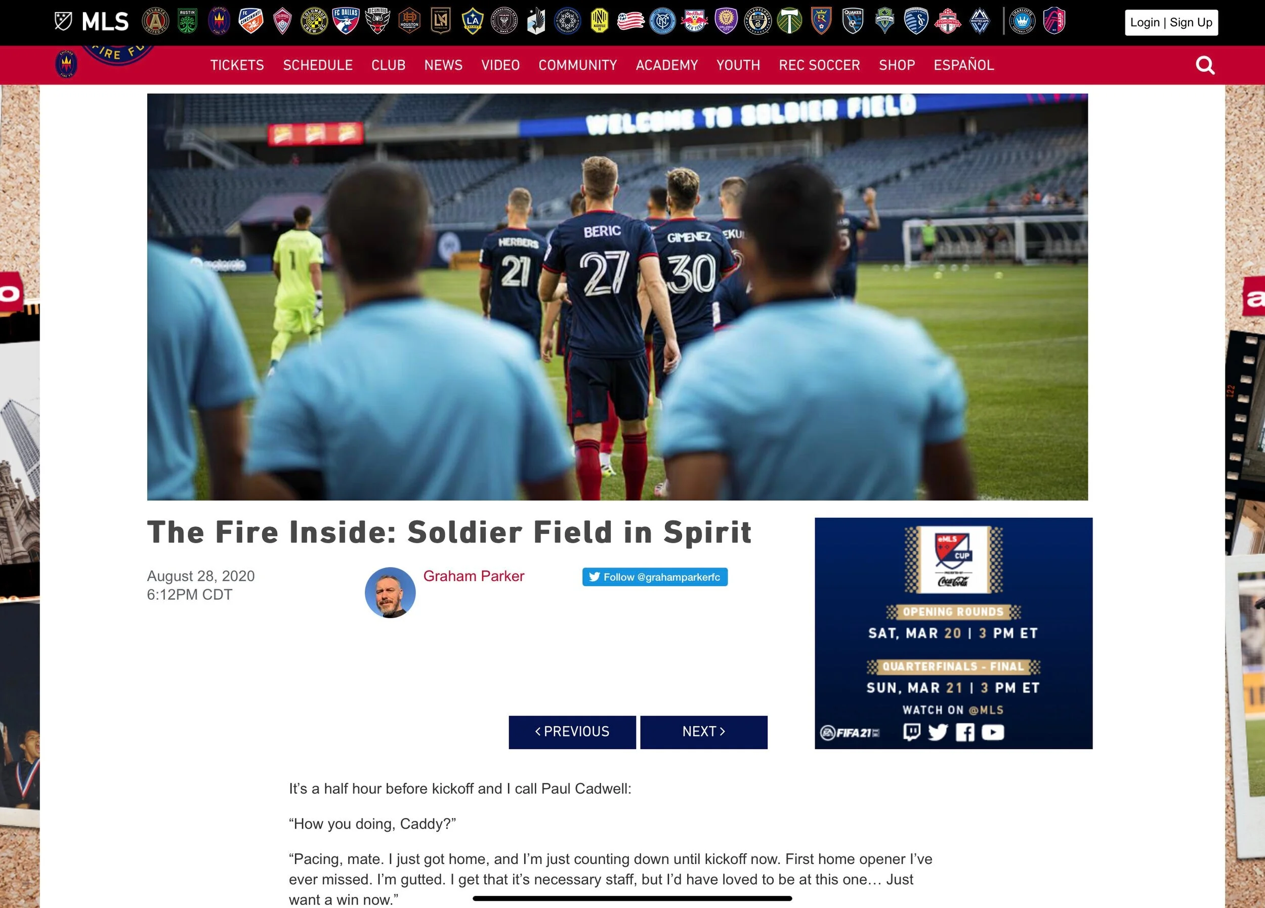 THE FIRE INSIDE - SOLDIER FIELD IN SPIRIT