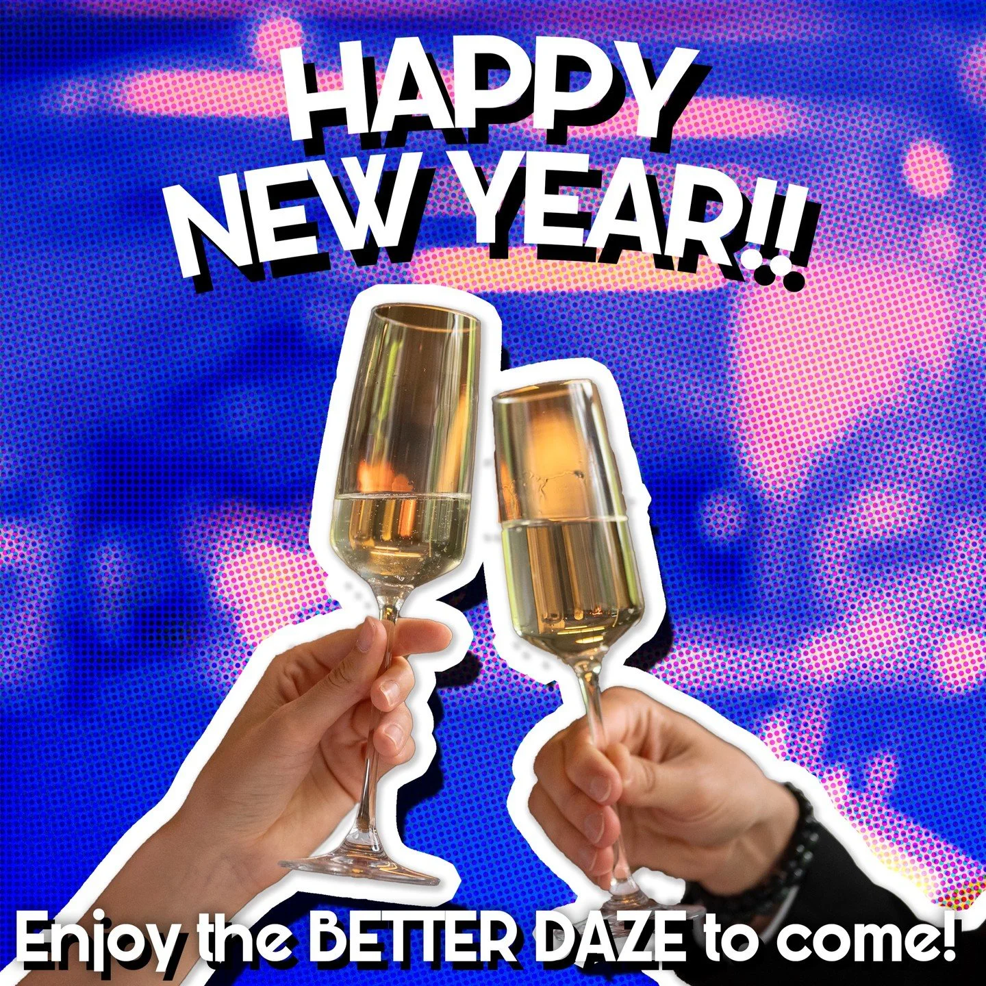 Out with the old, in with the BETTER! 🎊✨ As the clock strikes midnight, here's to waving goodbye to the past and welcoming the promise of Better Daze to come. May your heart be light, your laughter infectious, and your year ahead be filled with good