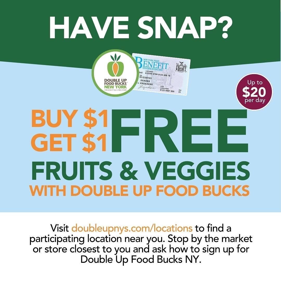 We&rsquo;re so happy to be able to participate in the Double Up Food Bucks program. Anyone can use their EBT card at RH to earn up to $20 per day in matching double up bucks. These double up bucks can be used to purchase fresh produce, seeds, and see