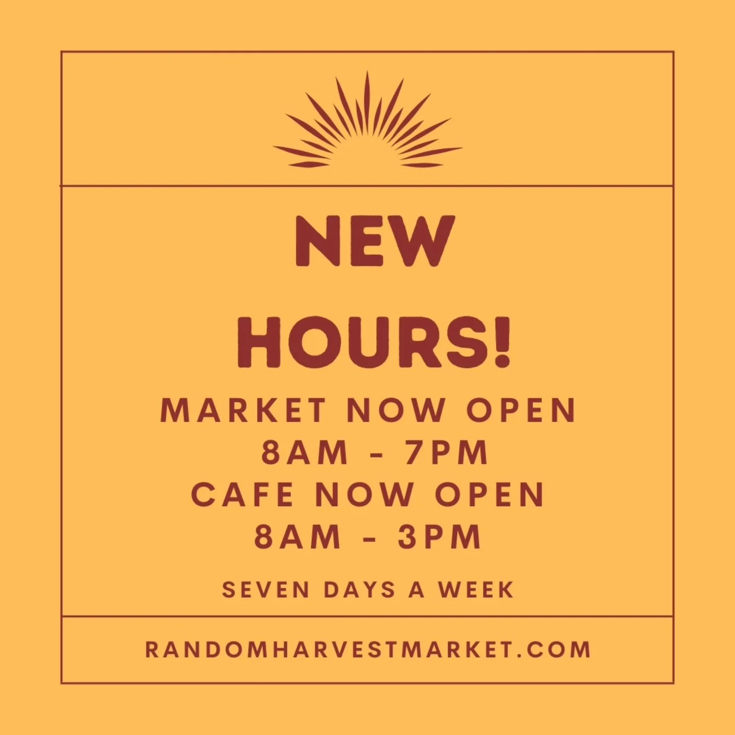 🪱🐦🌞 Big news, RH fans! After all these years, we're doing it- we're opening our doors daily at 8am, starting tomorrow, February 1st. Come through on your way to work, or after you drop the kiddos off, or if you're just an earlier bird than we've b