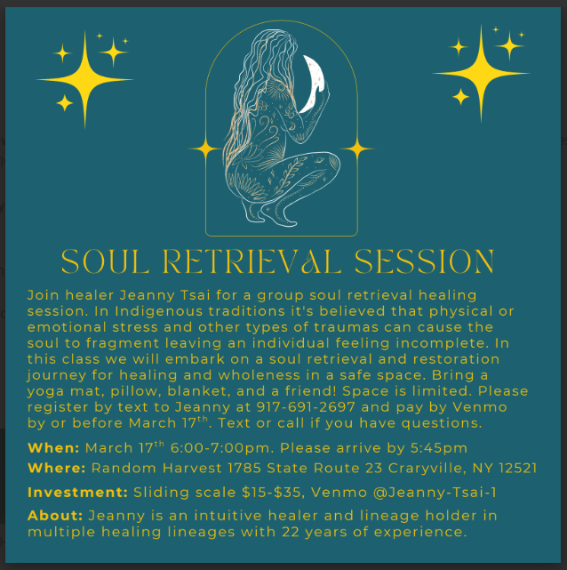Soul Retrieval Healing Workshop with Jeanny Tsai 