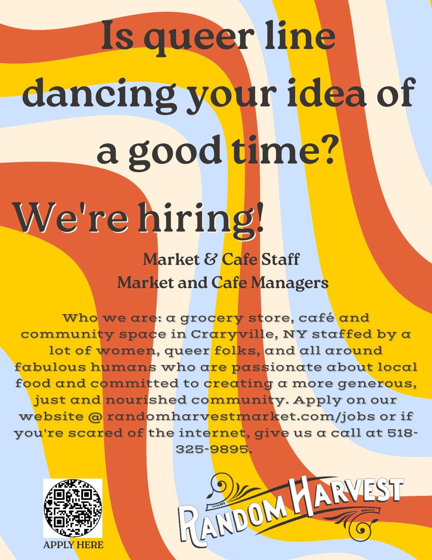 We&rsquo;re looking to add to the Random Harvest crew. A love of good food and our community is a must; interest in watching excavators is also helpful at this moment in time 😅 

Apply on our website (link in bio). 

Not looking? Share with your peo