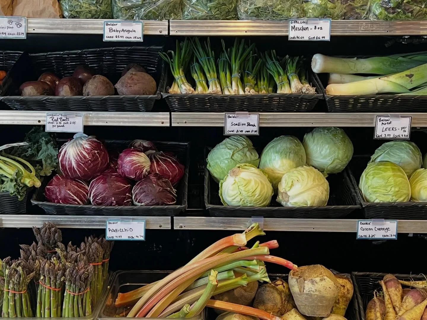 Loads of fresh, local, of-the-moment produce in the market. We&rsquo;re especially pumped about the rhubarb and asparagus because they&rsquo;re only here for such a short window each year. Pop in and stock up!