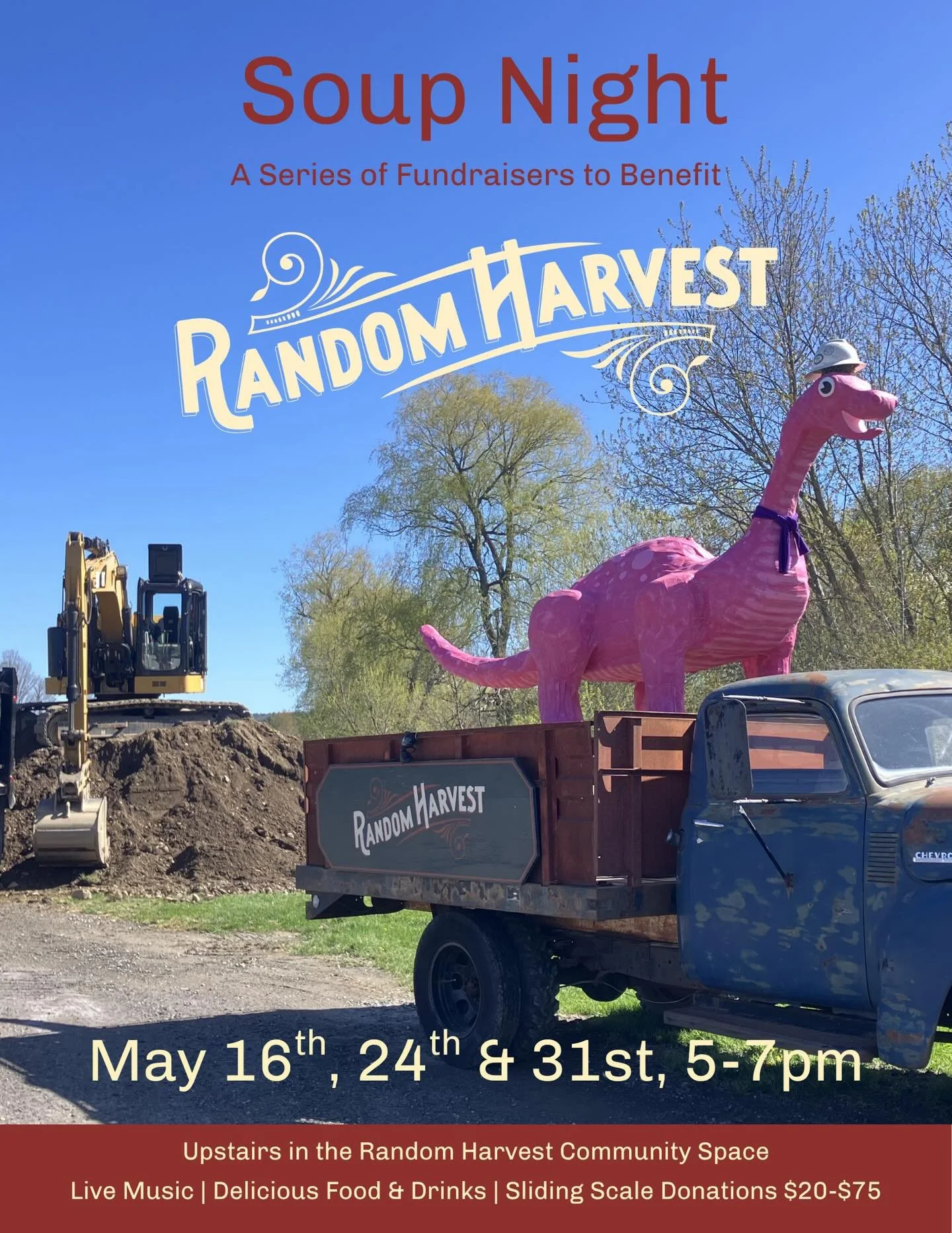 Join us for another Soup Night! This series of fundraisers is a wonderful (and delicious and enjoyable!) way to support us during this crazy time. 

This Sunday, May 24th, 5-7pm. Soup, bread, salad, dessert, community, live music! RSVP in the link in