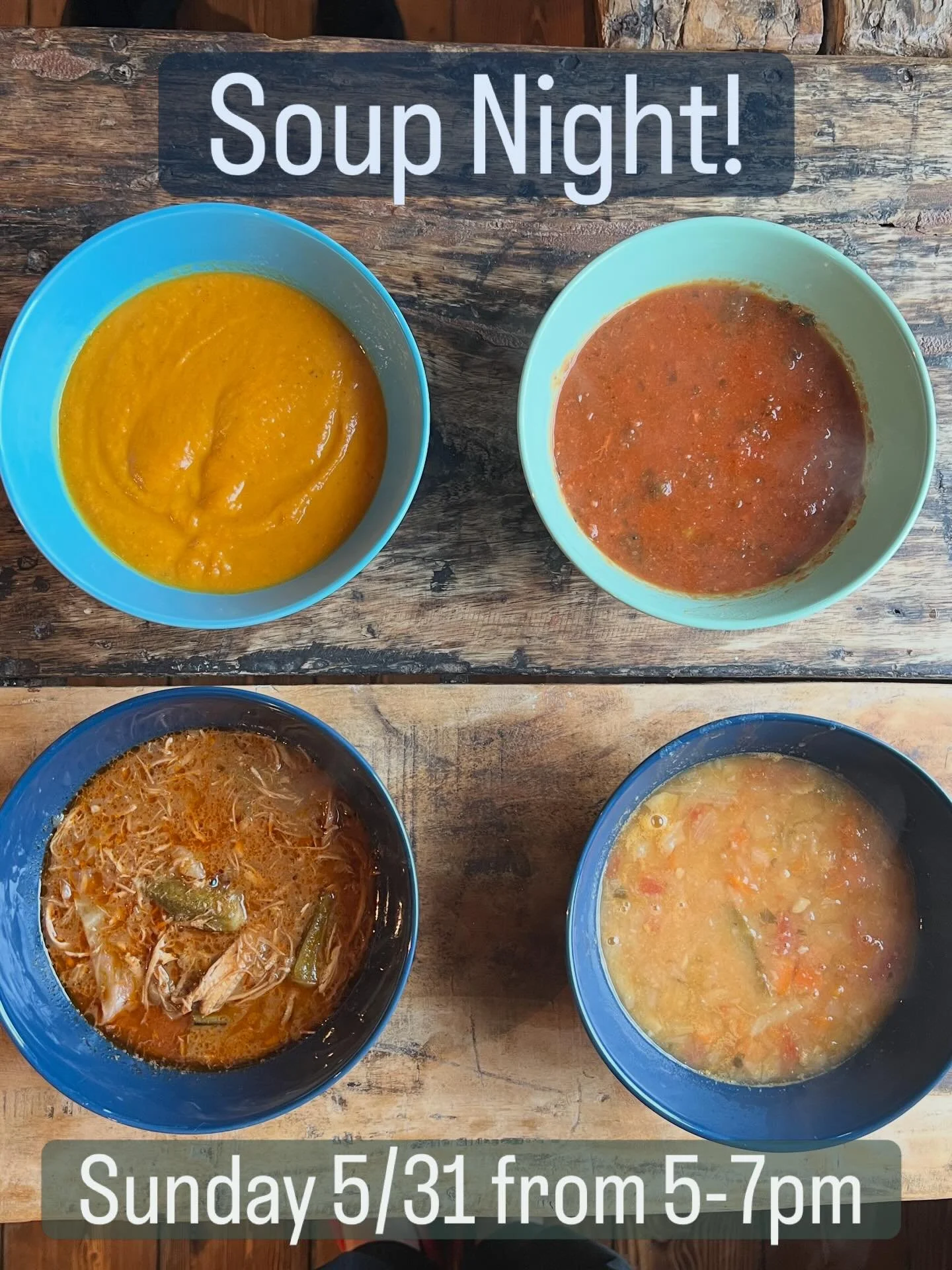 Soup Night Fundraiser tomorrow! 5/31 from 5-7pm. Join us for a nourishing meal, live music and community and help us raise funds to weather the detour. RSVP at the link in our bio. Hope to see you there!