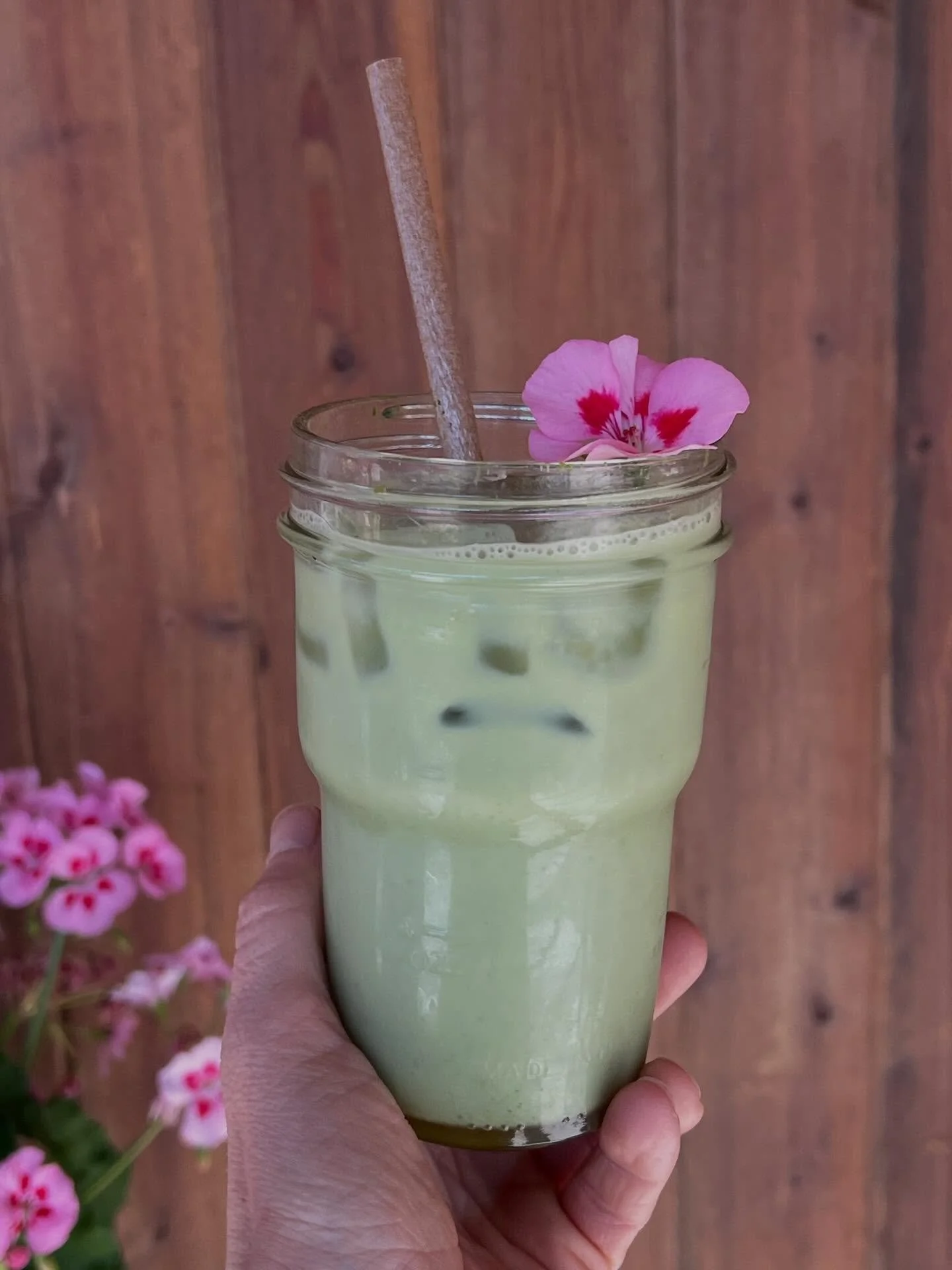 We&rsquo;ve got lots of delicious cold things for hot days, like this iced matcha latte and strawberry ice cream from Jane&rsquo;s. Open till seven every day. Come cool off with us!