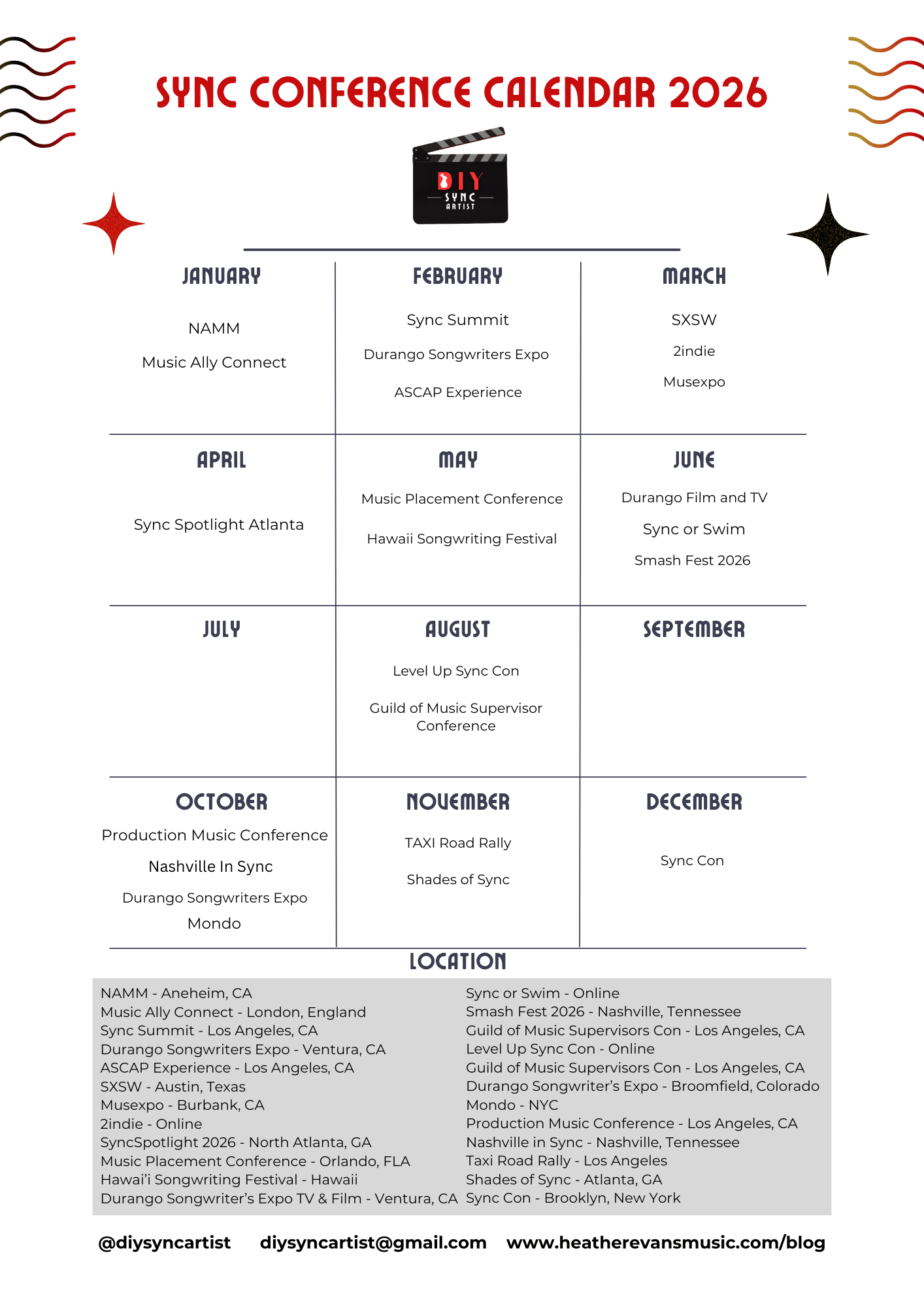 Sync Conference Calendar 2026