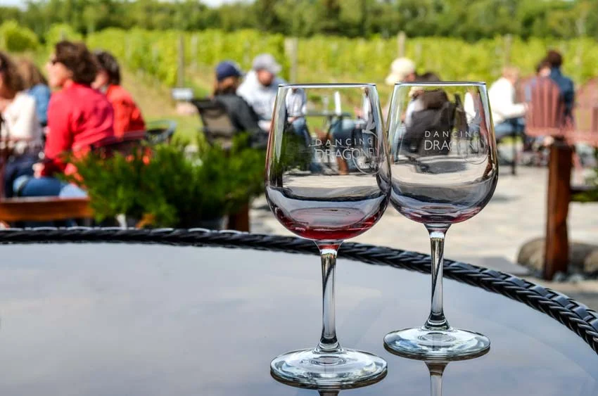Dancing Dragonfly- St. Croix Falls. Great tasting room and patio with small plates. 