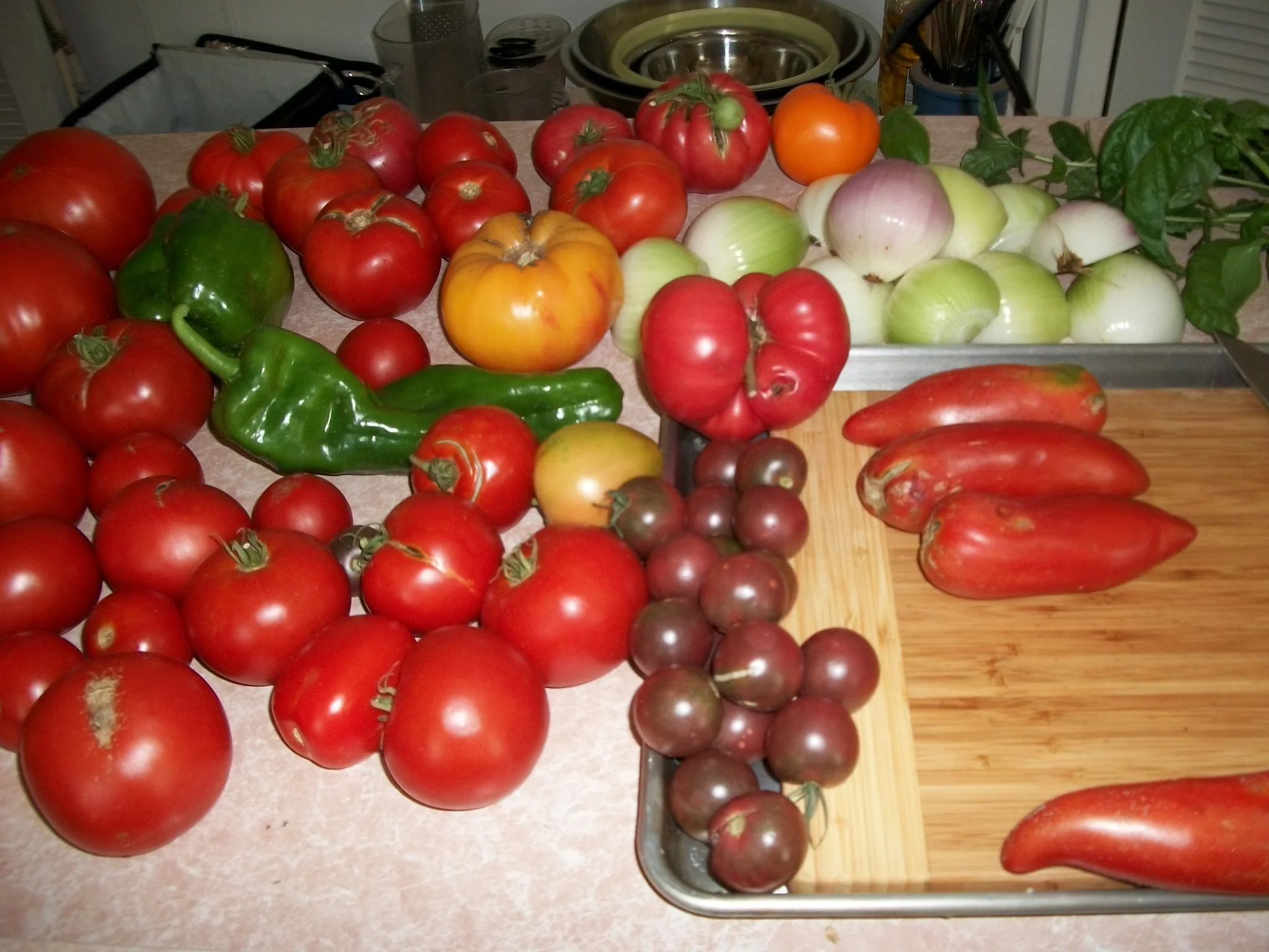 Prepping for Pasta Sauce from the Garden.