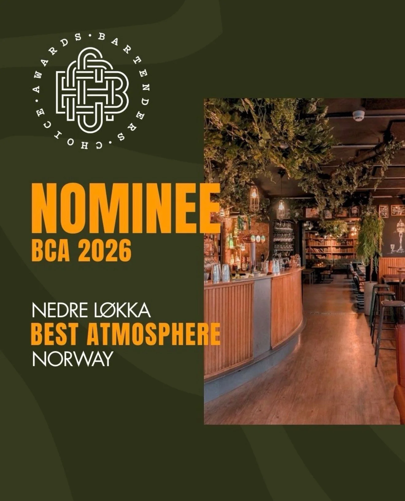BCA AWARDS?! The Oscars of the Nordic bar world 🙌

What a pleasure to see so many familiar faces within the nominees ❤️ 

Thanks to everyone who passed by and voted for us 🚀🚀

#nedrel&oslash;kkacocktailbar #visitlokka #byoslo #grunerl&oslash;kka
