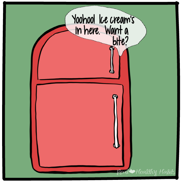 Ice cream calling from the freezer? Get control of the cravings centers of your brain with these 6 strategies. | Stop the Willpower Battles with Super Tempting Food | www.realhealthyhabits.com