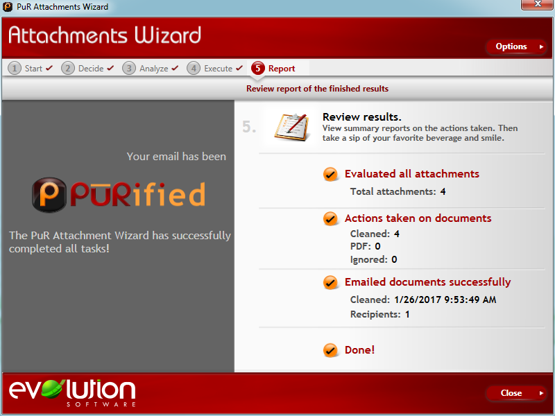 PUR METADATA WORKFLOW: ATTACHMENTS WIZARD Report Step