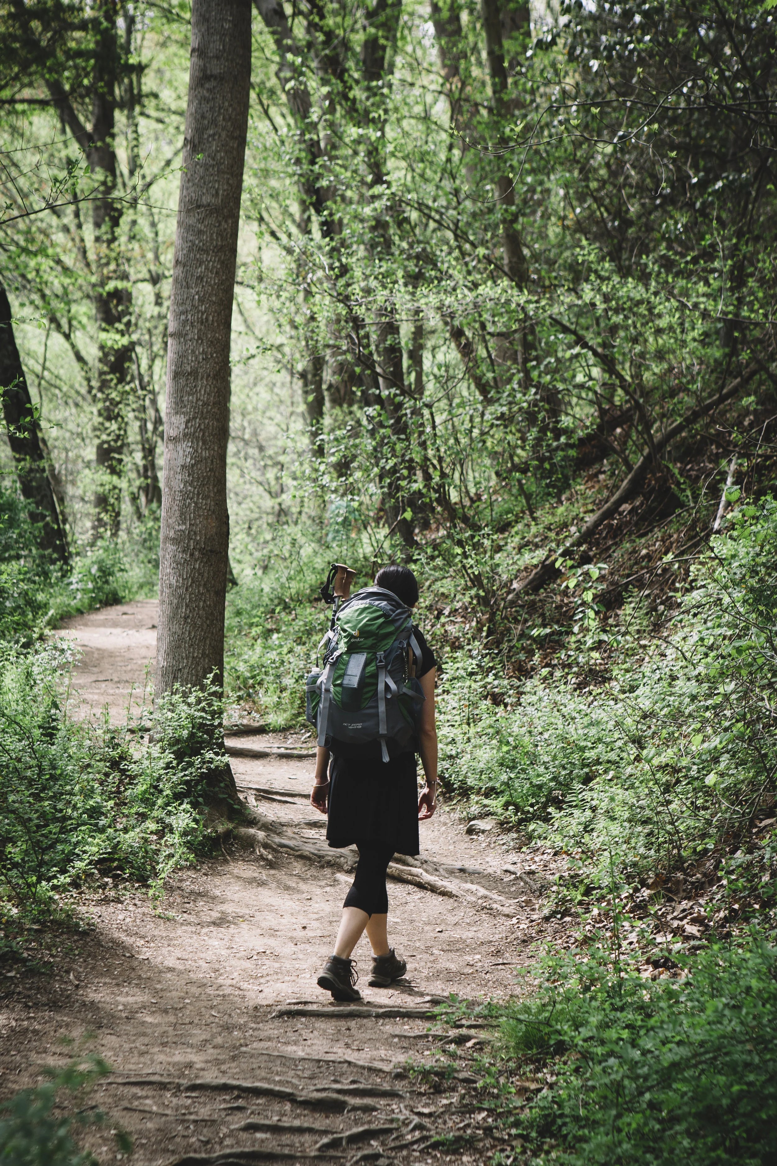 walking with a heavy backpack