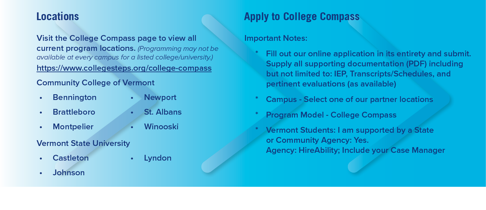 College Compass — College Steps Build Your Future