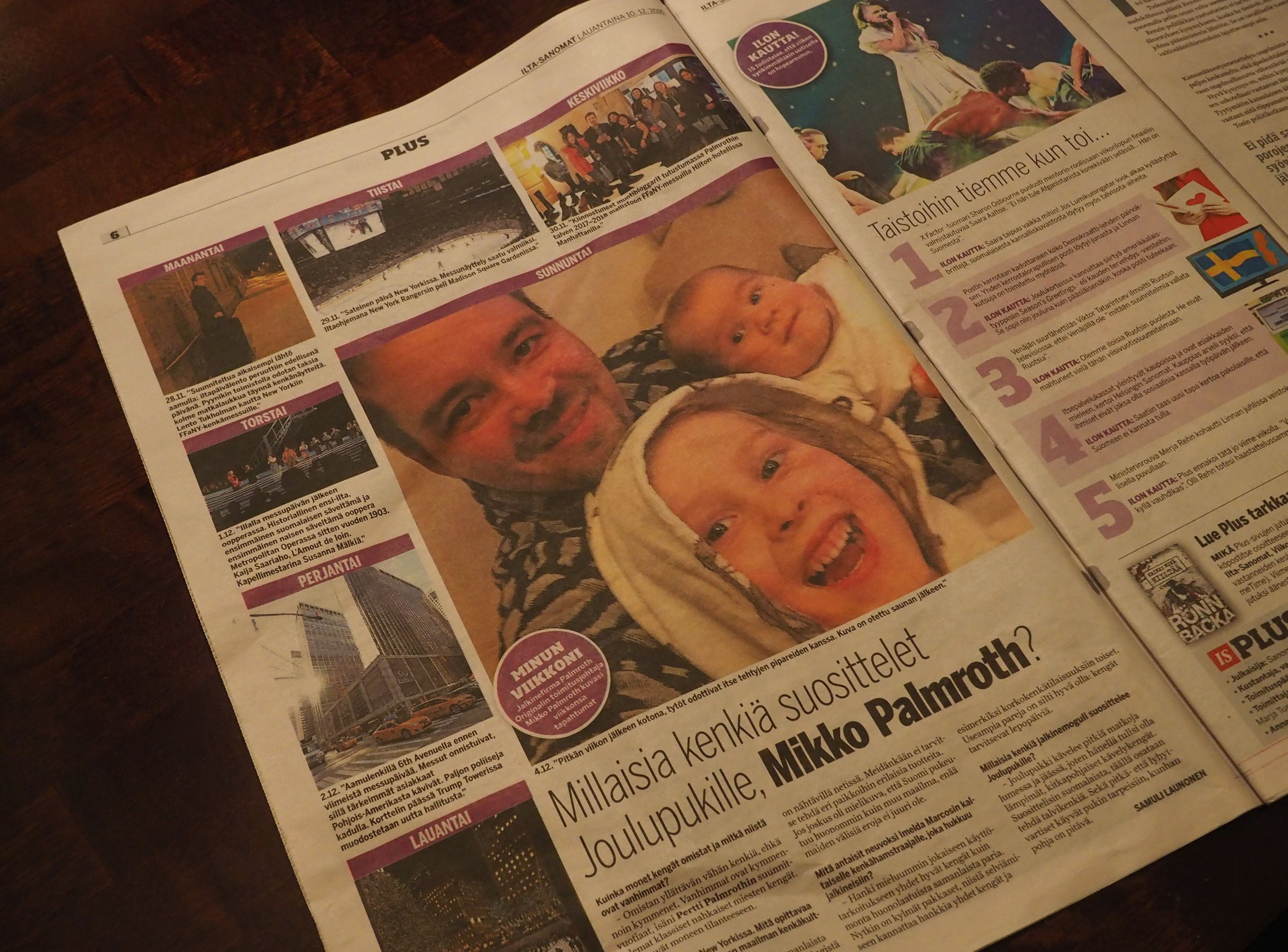 Jalkinefirma Palmroth Originalin toimitusjohtaja Mikko Palmroth kuvasi viikkonsa tapahtumat: