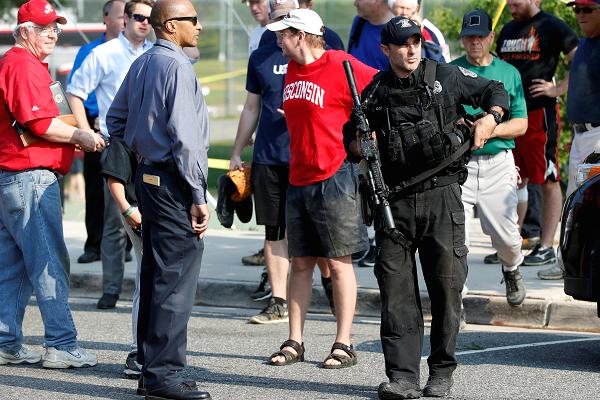 Police investigate a shooting scene after a gunman opened fire on Republican members of Congress | CNBC.com