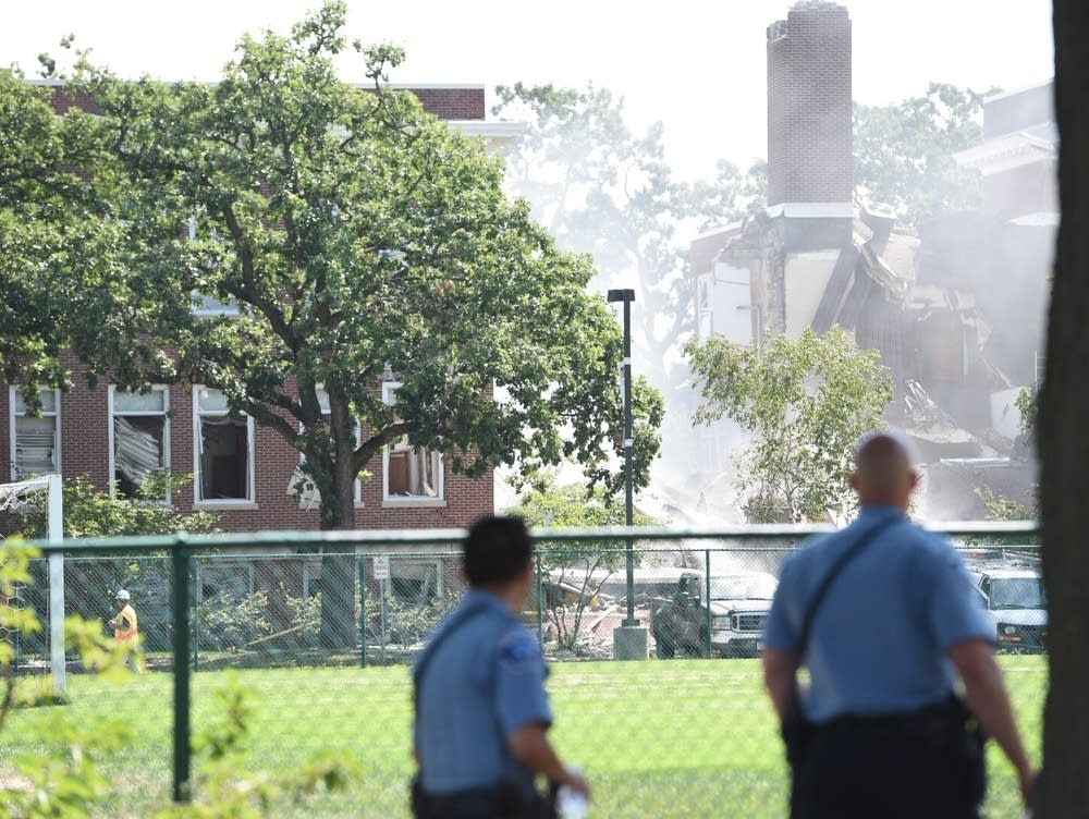 It appears the explosion might have been caused by a ruptured gas line, but that the investigation is ongoing. Caroline Yang for MPR News