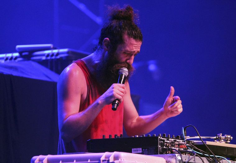 The Gaslamp Killer, performing as the opener for Run the Jewels in Atlanta on Saturday, Jan. 21, 2017. Robb Cohen/AP