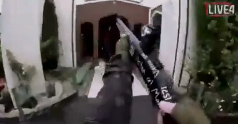 A still image taken from video circulated on social media, apparently taken by a gunman.