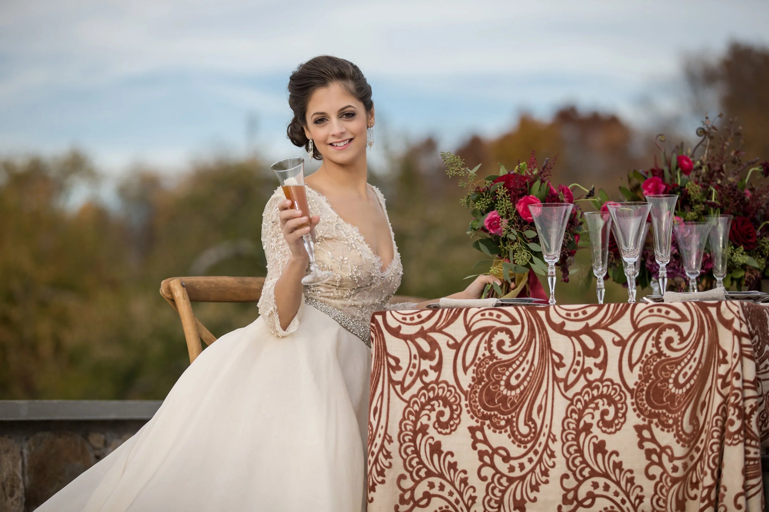 NYC Wedding Planner Ashley Douglass Events at Harvest Moon Farm Orchard with Blade NYC Floral Designs