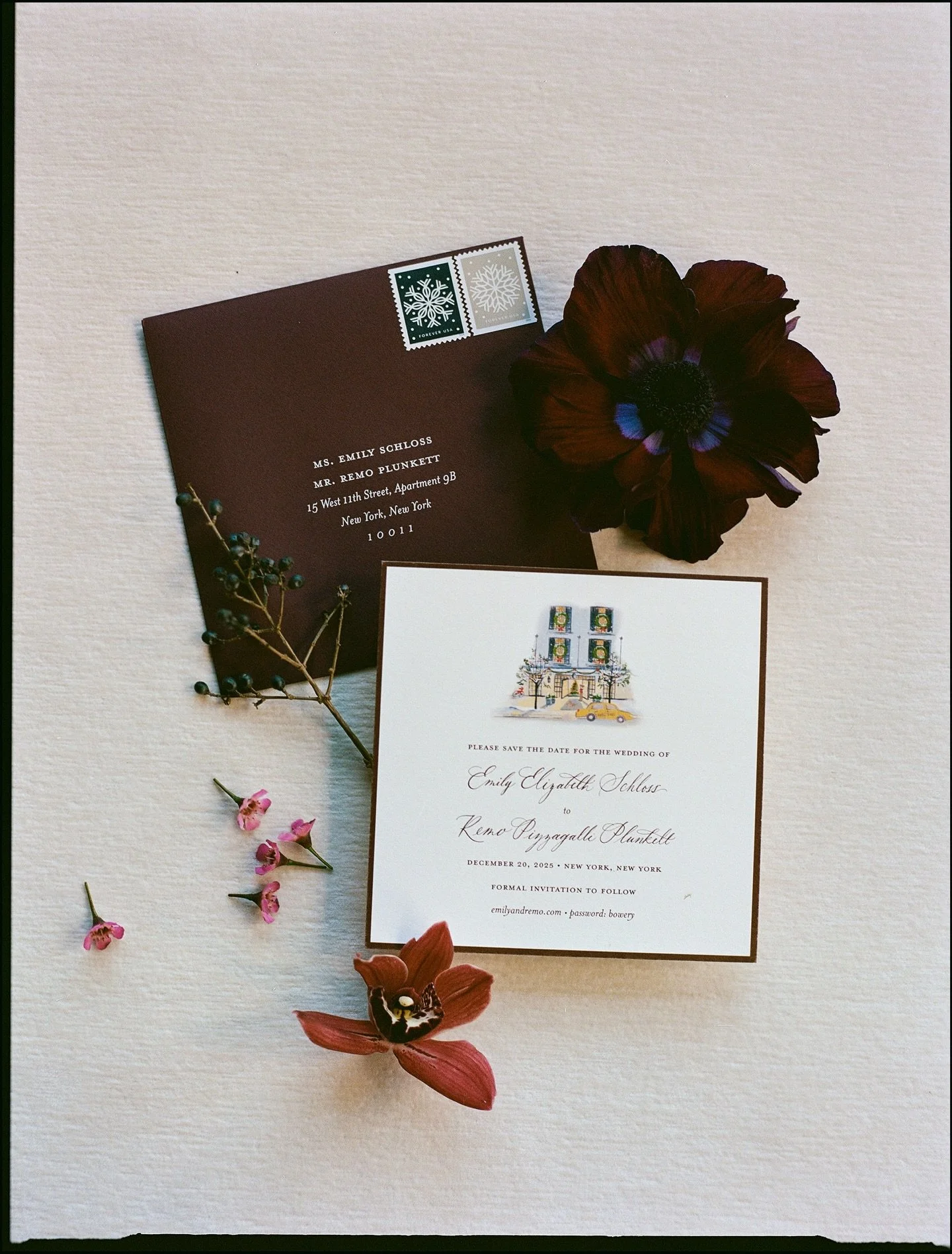 When couples start their stationery most are nowhere near clear on the overall design for their wedding day. The stationery story can move through chapters. Not everything needs to be matchy-matchy to the point you pigeon hole yourselves into a direc