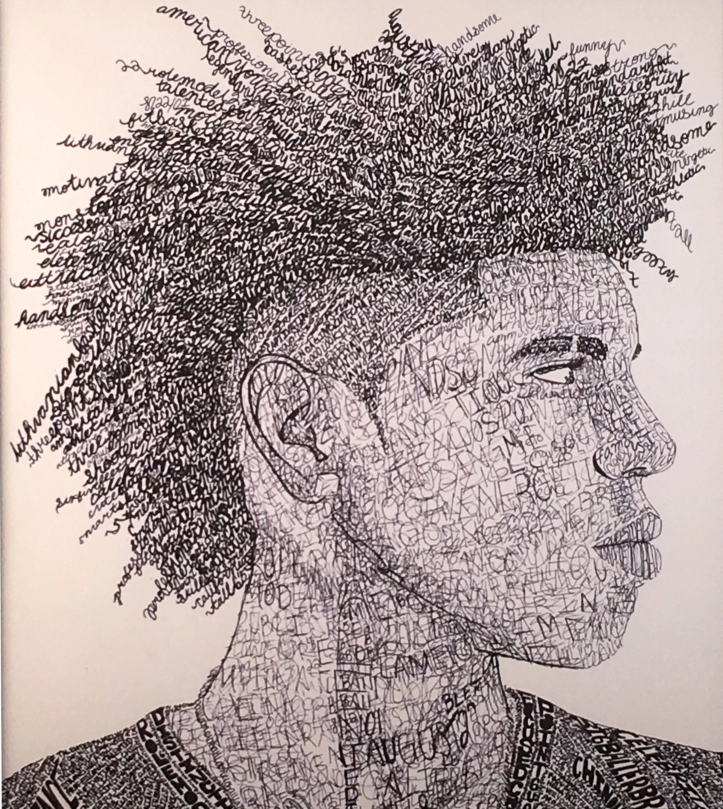 Evelyn Gonzalez Untitled Micron Pen Perth Amboy HS 16x20 Middlesex County