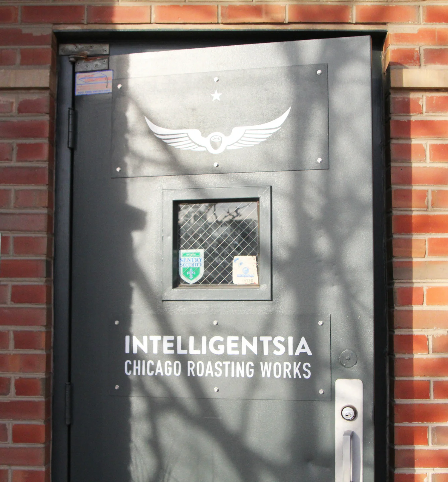 The final signs were made from sheet metal, hand painted and installed as the outdoor entry signage. Installed with Alec Ozawa.