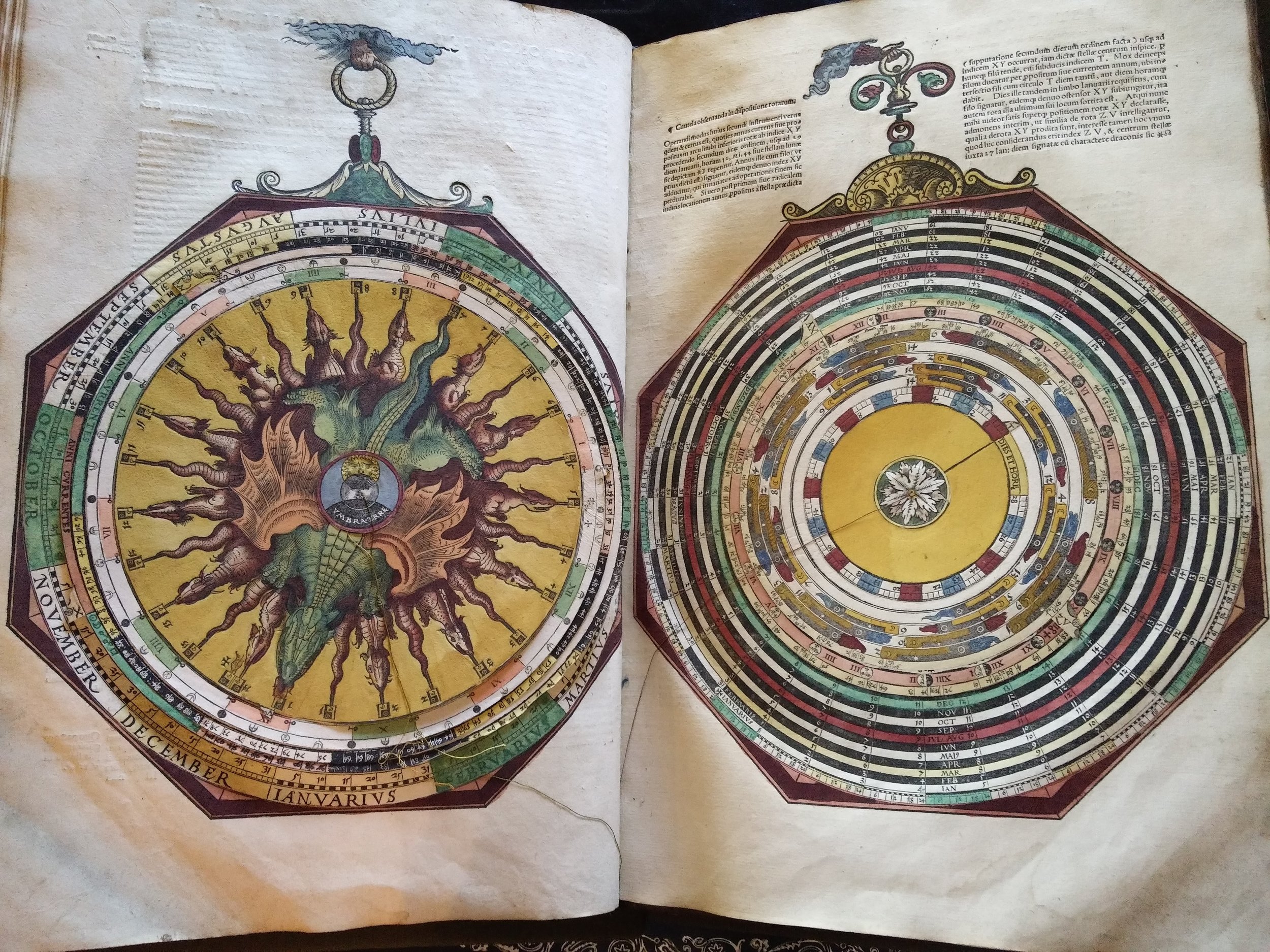 Peter Apian’s astronomical calculator Astronomicum Caesareum printed in 1540 (Magdalen Arch.C.I.5.8)