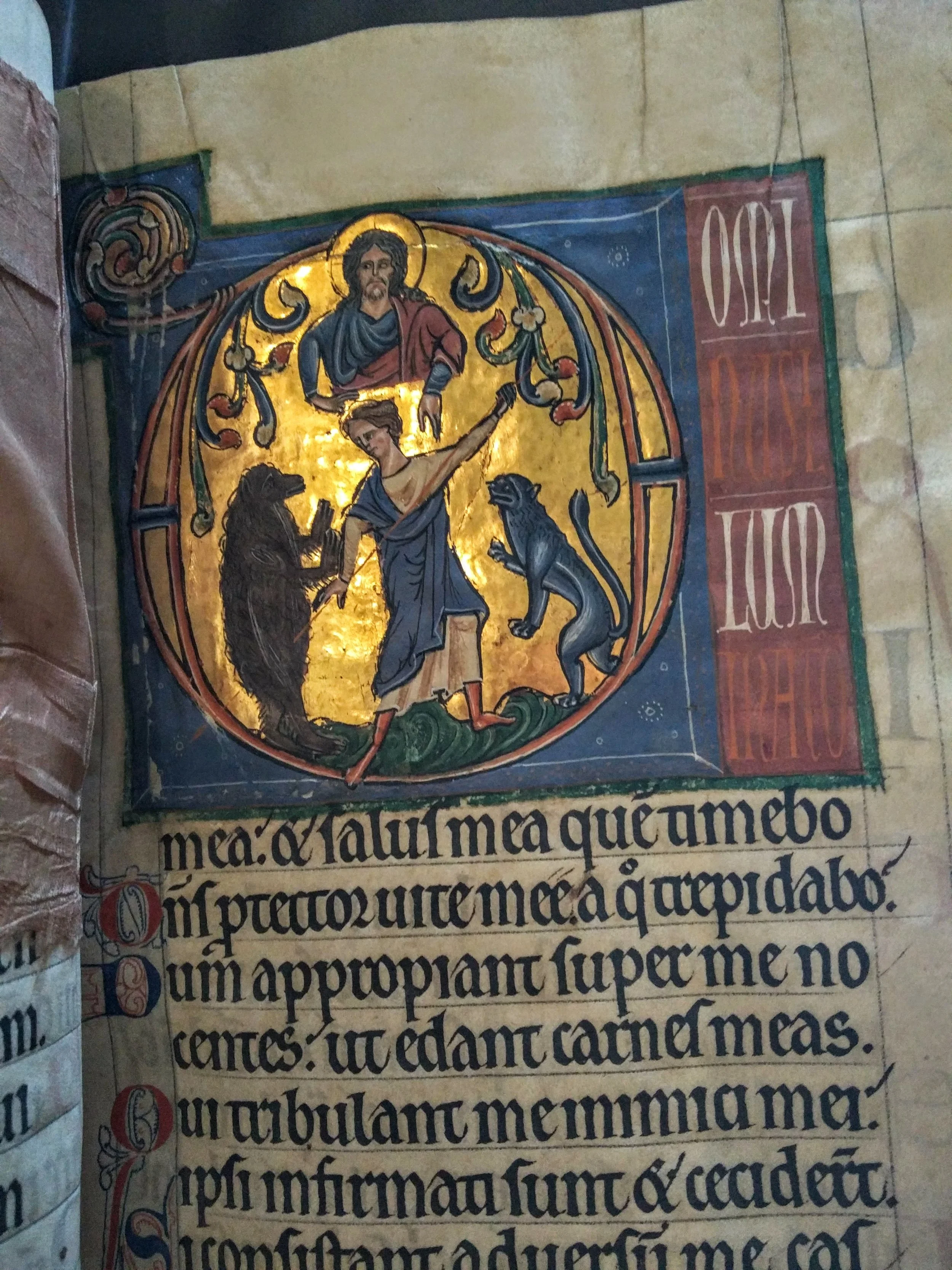 Illumination in 12th century English Pontifical (Magdalen MS Lat 226)